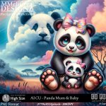 AI - CU Panda Mum & Baby (CU4PU/PNG)
