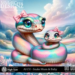 AI - CU Snake Mum & Baby (CU4PU/PNG)