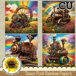Steampunk Rainbow Papers