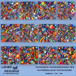 Designer Backgrounds 85 - Watercolour Patchwork Pattern - cu4cu/