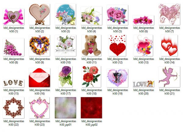 Designer Stash 50 - Valentine Mix - cu4cu / cu / pu - Click Image to Close
