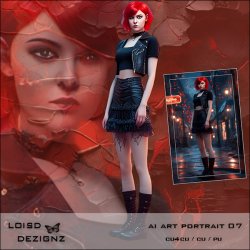 AI - Art Portrait 07 - Goth Girl - cu4cu/cu/pu