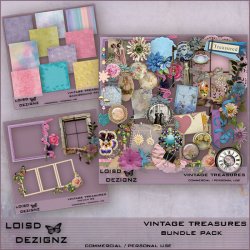 Vintage Treasures Elements & Papers Bundle - CU / PU