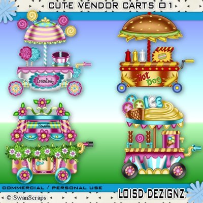 Cute Vendor Carts 01 - CU/PU