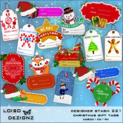 Designer Stash 221 - Christmas Gift Tags - cu4cu/cu/pu