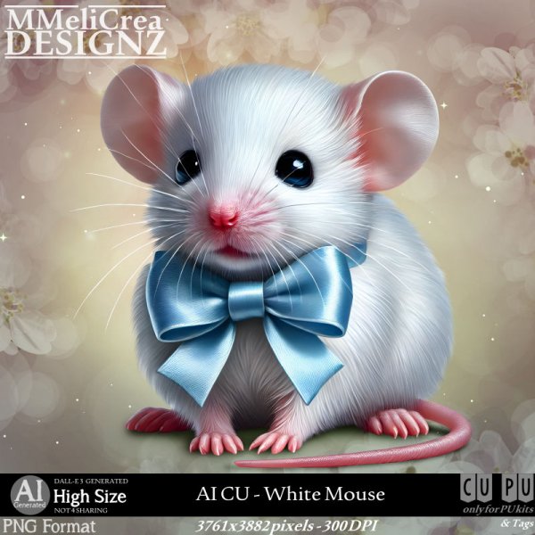 AI - CU White Mouse (CU4PU/PNG) - Click Image to Close