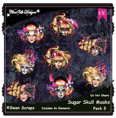 Sugar Skull Masks CU/PU Pack 3