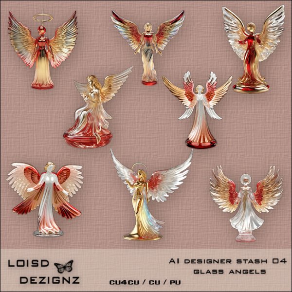 AI Designer Stash 04 - Glass Angels - CU4CU/CU/PU - Click Image to Close