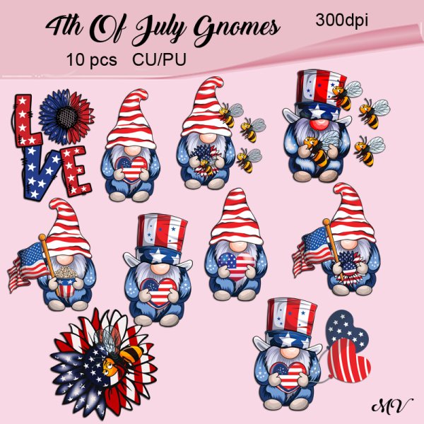 4th Of July Gnomes - Click Image to Close