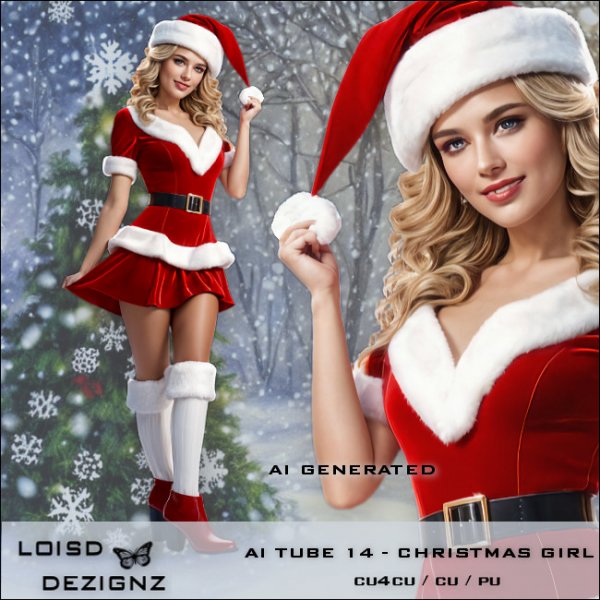 AI Tube 14 - Christmas Girl - cu4cu/cu/pu - Click Image to Close