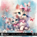 AI - CU Cat Mum & Baby (CU4PU/PNG)