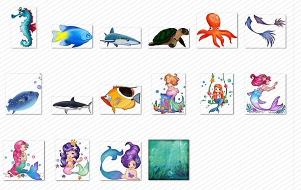 Designer Stash 138 - Ocean Creatures - cu4cu/cu/pu - Click Image to Close