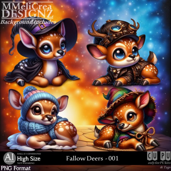 AI - Fallow Deers - CU001 (CU4PU/PNG) - Click Image to Close