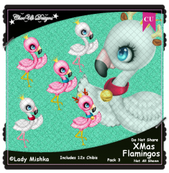 XMas Flamingos CU/PU Pack 3