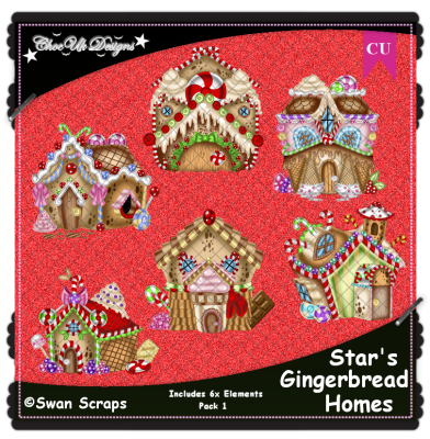 Stars Gingerbread Homes Elements CU/PU Pack 1