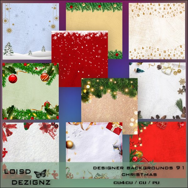 Designer Backgrounds 92 - Christmas - cu4cu/cu/pu - Click Image to Close