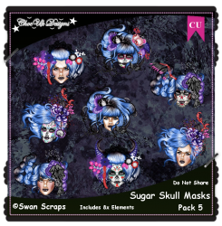 Sugar Skull Masks CU/PU Pack 5 Sugar Skull Masks CU/PU Pack 5