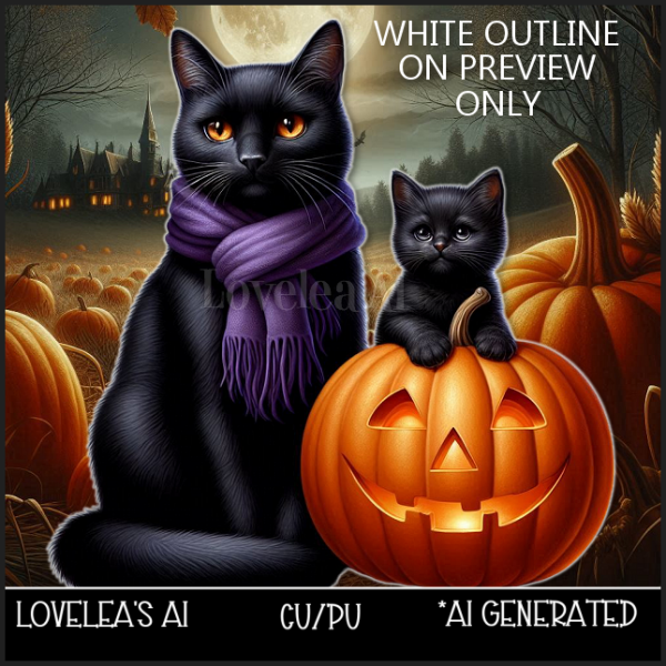 2 CATS AND A PUMPKIN 1 - Click Image to Close