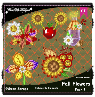 Fall Flowers Elements CU/PU Pack 1