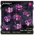Sugar Skull Masks CU/PU Pack 4