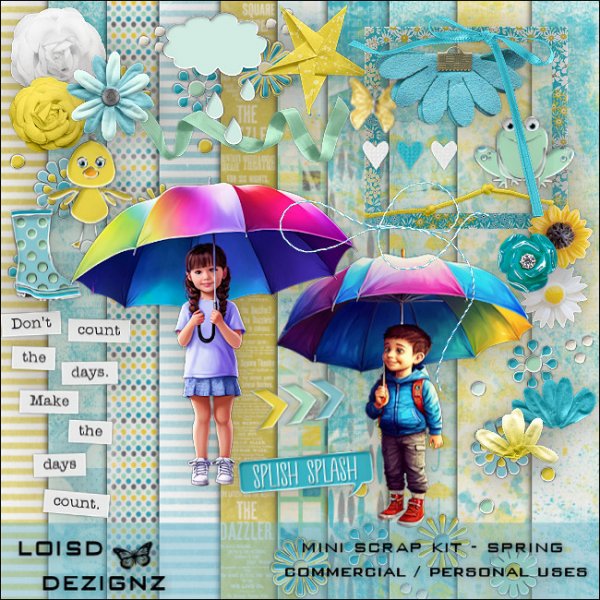 Mini Scrap Kit - Rain - CU / PU - Click Image to Close