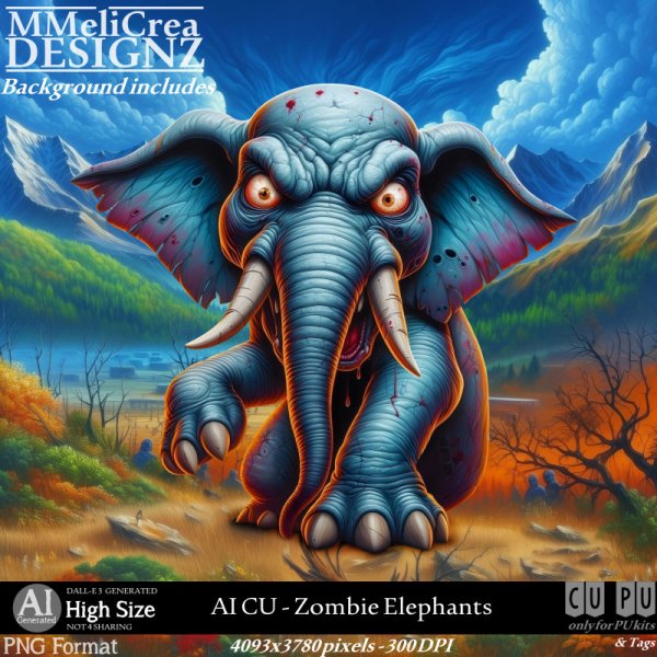 AI - CU Zombie Elephants (CU4PU / PNG) - Click Image to Close