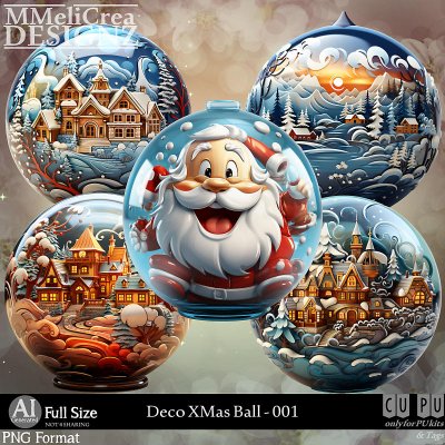 AI - Deco Xmas Balls - CU001 (CU4PU/PNG/PACK)