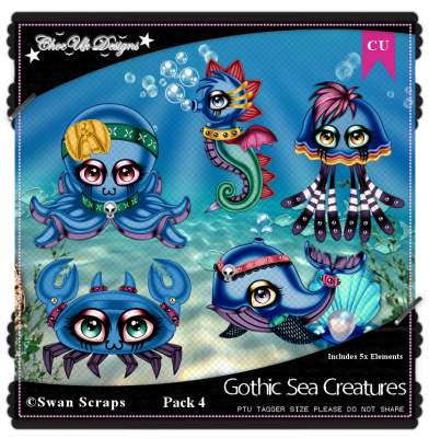 Gothic Sea Creatures CU/PU Pack 4