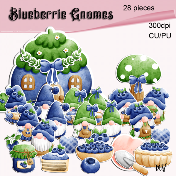 Blueberry Gnome Stamp element pack - Click Image to Close