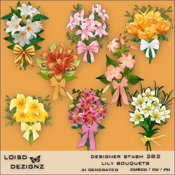 Designer Stash 282 - Lily Bouquets - Click Image to Close