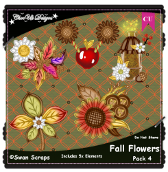 Fall Flowers Elements CU/PU Pack 4