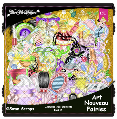 Art Nouveau Fairies Elements CU/PU Pack 2