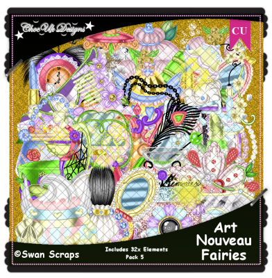 Art Nouveau Fairies Elements CU/PU Pack 5