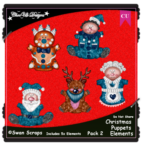 Christmas Puppets Elements CU/PU Pack 2 - Click Image to Close