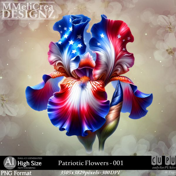 AI - Patriotic Flowers - CU001 (CU4PU/PNG/PACK) - Click Image to Close