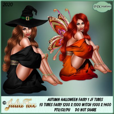 Autumn Halloween Fairy 1 JF Tubes