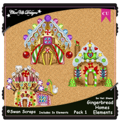 Gingerbread Homes Elements CU/PU Pack 1