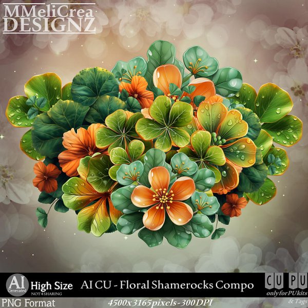 AI - CU Floral Shamerocks Compo (CU4PU/PNG) - Click Image to Close
