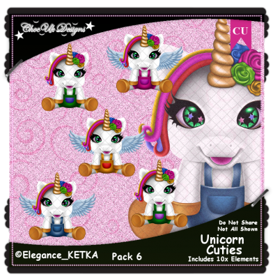 Unicorn Cuties Elements CU/PU Pack 6