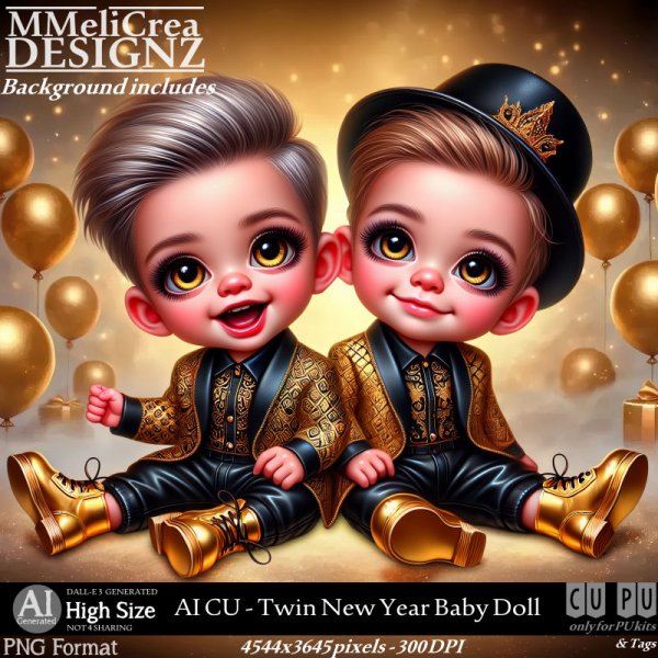 AI - CU Twin New Year Baby Doll (CU4PU/PNG) - Click Image to Close