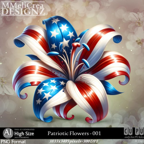 AI - Patriotic Flowers - CU001 (CU4PU/PNG/PACK) - Click Image to Close