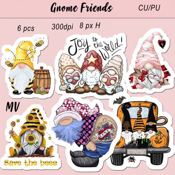 Gnome Friends Stickers - Click Image to Close