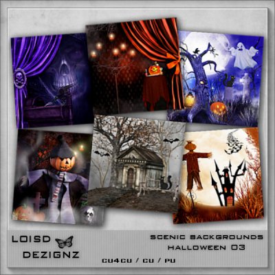 Scenic Backgrounds - Halloween 03 - cu4cu / pu