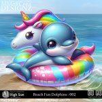 AI - Beach Fun Dolphins - CU002 (CU4PU/PNG)
