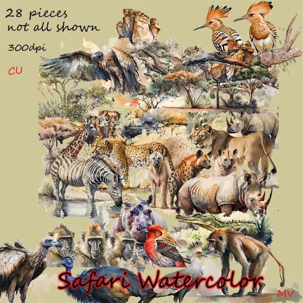 Safari Watercolor Collection - Click Image to Close