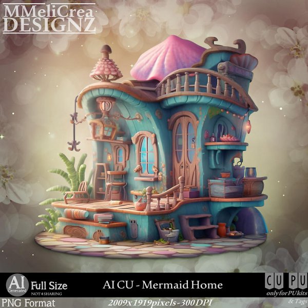 AI - CU Mermaid Home (CU4PU/PNG) - Click Image to Close