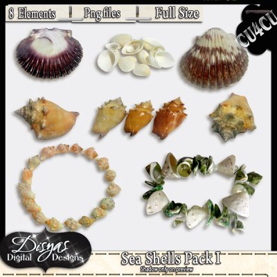 SEA SHELLS I CU4CU PACK - FULL SIZE