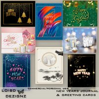 New Years Journal/Greeting Pocket Cards - CU/PU