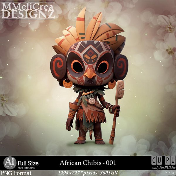 AI - African Chibis - CU001 (CU4PU/PNG) - Click Image to Close
