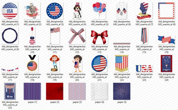 Designer Stash 93 - USA Patriotic Mix - CU4CU/CU/PU - Click Image to Close